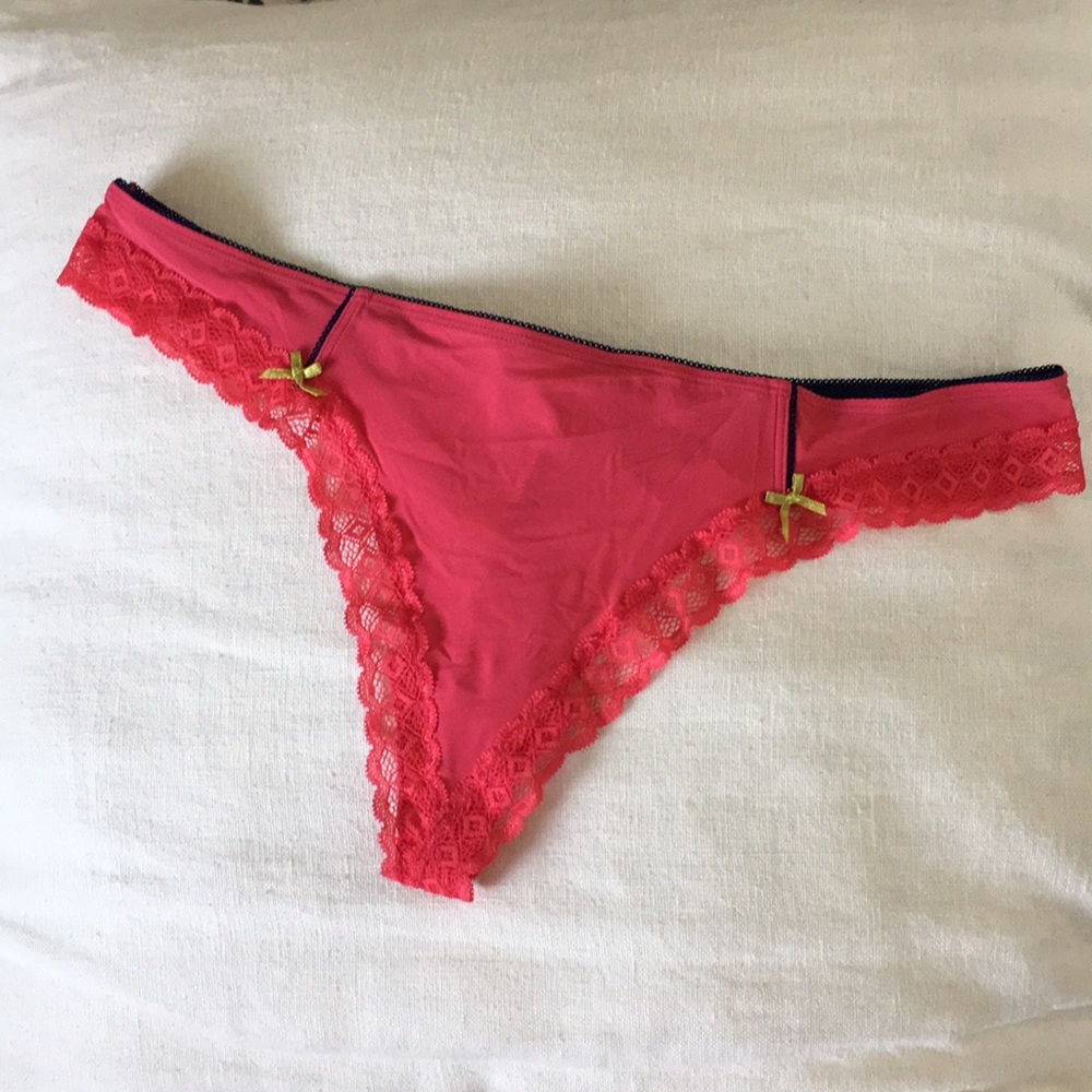 Aerie Pink Thong with Lace, size X-Large